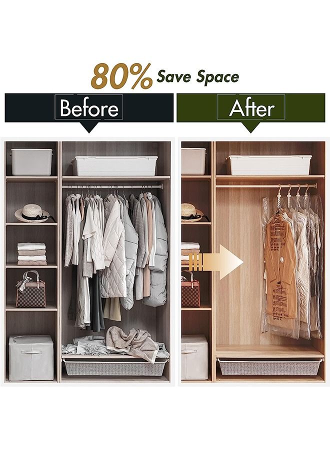 Arabest Hanging Vacuum Storage Bags Space Saver Bags for Clothes, 4 Packs Long 70*145cm, Vacuum Seal Storage Bag Clothing Bags for Suits, Dress Coats or Jackets, Closet Organizer and Storage - Image 2