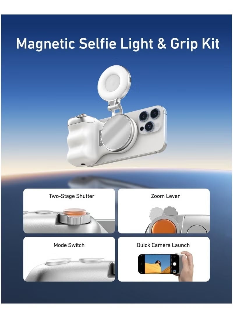 TELESIN Magnetic Phone Camera Grip with Adjustable Magnetic Selfie Light Bundle for Stable Photography - Image 4