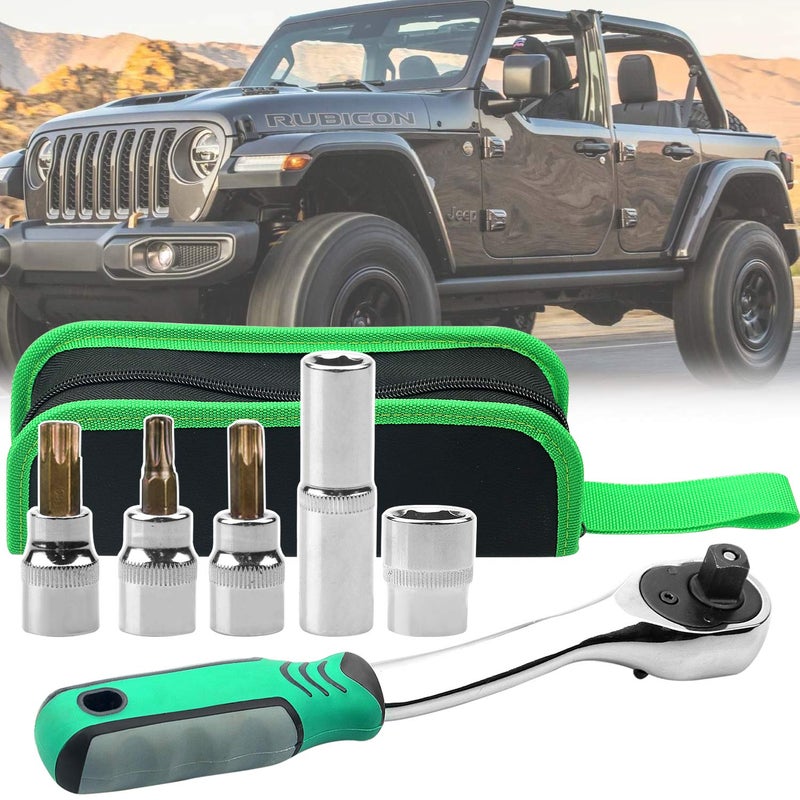 Bentolin Hard Top Door Removal Torx Set Jeep Tool Kit Replace 82214166AB 68361574AB Compatible for Wrangler JL JK  Gladiator Rubicon Sahara 24 Doors 20072020 Soft Top Green