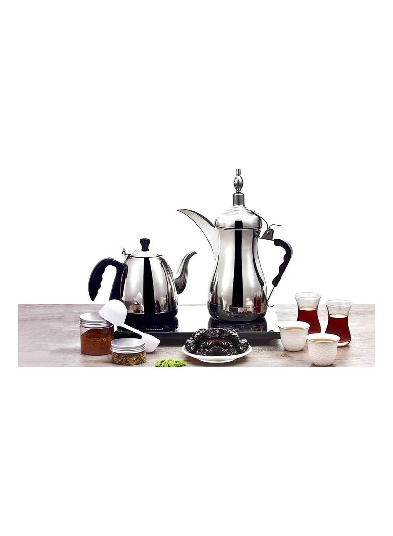 غالف دالا ماكينة صنع القهوة العربية السائلة جلف دلة مع زجاج وملحقات - Image 2