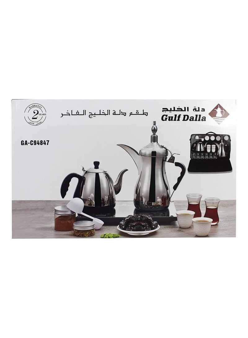 غالف دالا ماكينة صنع القهوة العربية السائلة جلف دلة مع زجاج وملحقات - Image 5