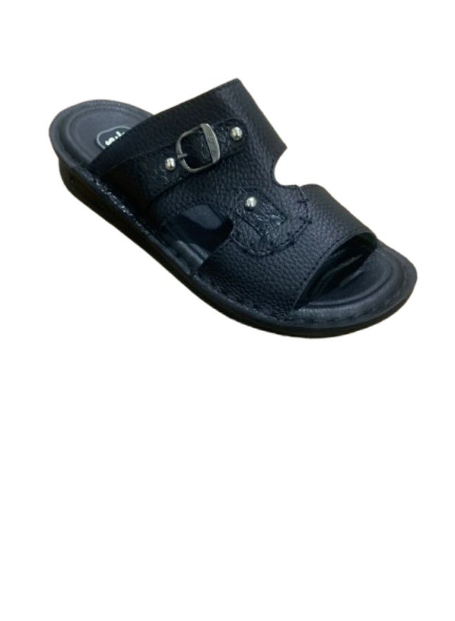 Men's Genuine Leather Sandals, synthetic upper material with a mesh-like texture, Cool and Anti-slip Slippers, Comfortable Flat Slippers, Wear-resistant and Shock-resistant with Flexible Sole. - Image 2