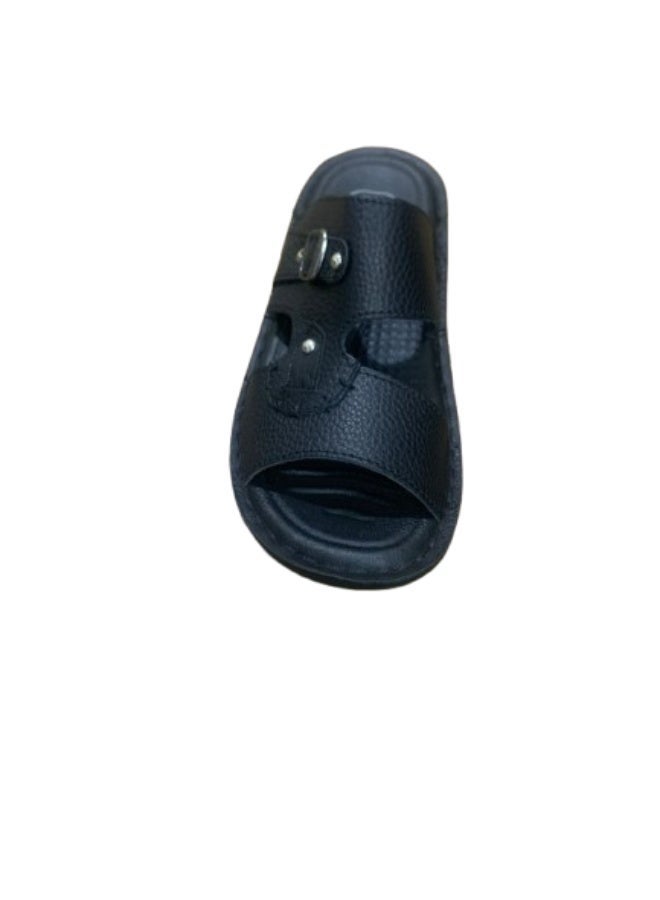 Men's Genuine Leather Sandals, synthetic upper material with a mesh-like texture, Cool and Anti-slip Slippers, Comfortable Flat Slippers, Wear-resistant and Shock-resistant with Flexible Sole. - Image 1