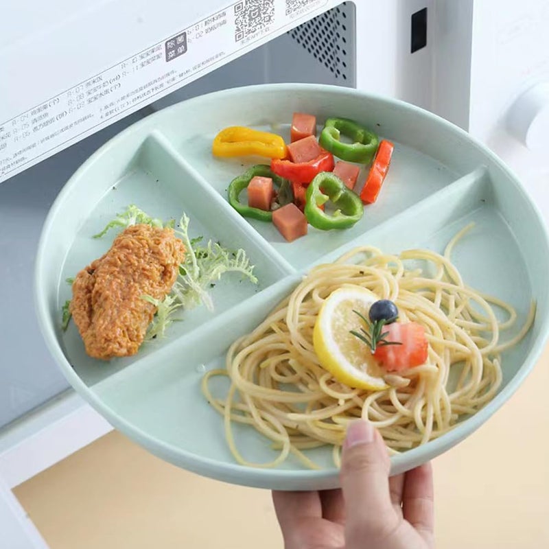 LRUUIDDE 5 Pack Portion Control Plate for Balanced Eating 9 Unbreakable Divided Plates3 Compartment Plates Reusable Plastic Plates BPA Free for Adults - Image 5