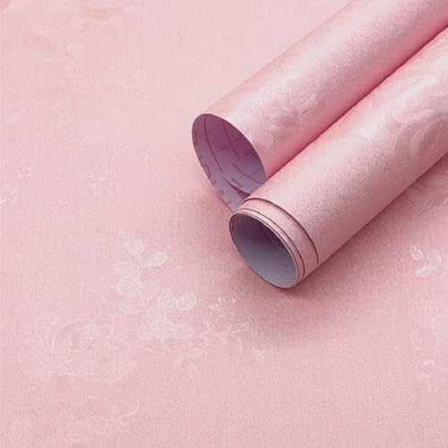 Jig-Tik Contact Paper Waterproof PVC Wallpapers Roll Embossed Europe Style Nordic 3D Sculpture Flower Wall Covering Modern Wall Décor(45 * 300) (1, White Black) (1, Pink/) - Image 3
