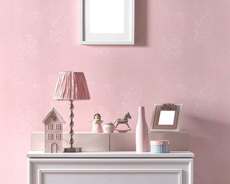 Jig-Tik Contact Paper Waterproof PVC Wallpapers Roll Embossed Europe Style Nordic 3D Sculpture Flower Wall Covering Modern Wall Décor(45 * 300) (1, White Black) (1, Pink/) - Image 5
