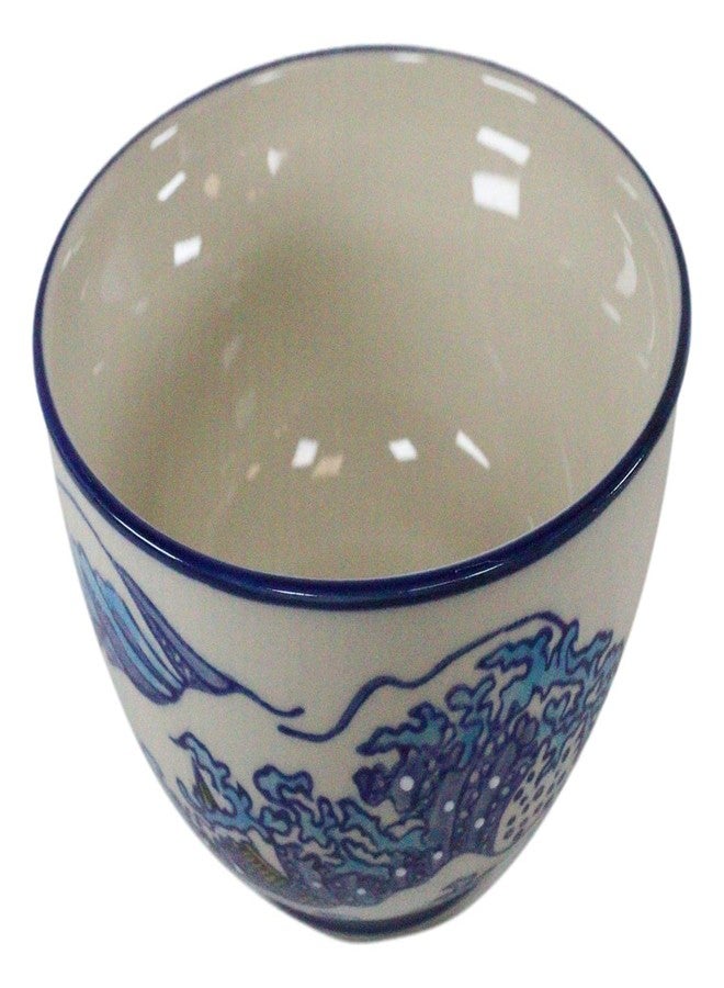 إيبروس جيفت عبوة من قطعتين من أوعية إيبروس الخزفية للغداء أو العشاء، بحجم كوبين، مع غطاء تخزين محكم الإغلاق، قطر 5 بوصات، مناسبة للوجبات الجاهزة، آمنة للاستخدام في الثلاجة والميكروويف وغسالة الصحون (أزرق هوكوساي الموجة العظيمة). - Image 4