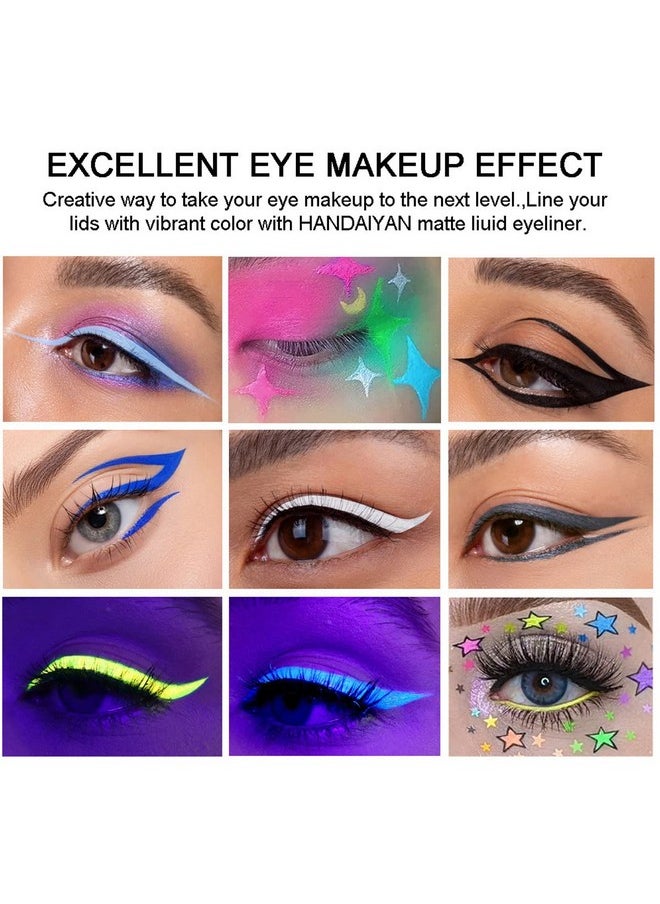 Bestland - 12 Colors Matte Liquid Eyeliner Set Uv Glow Rainbow Colorful Neon Eyeliner Pencil Pigmented Waterproof Smudgeproof Long Lasting Gel Eye Liner Eye Makeup Gift Kit For Women (Set C) - Image 1