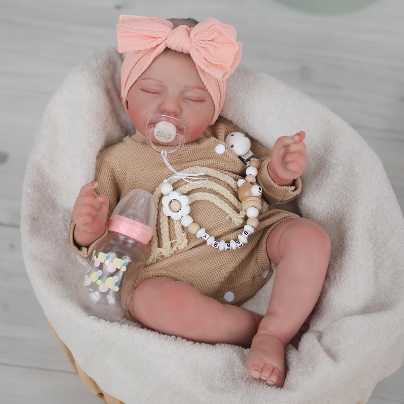 CHAREX Realistic Newborn Baby Dolls - 20 Inch Sleeping Soft Reborn Doll, Handcrafted Weighted Newborn Doll, Toys for Ages 3 and Up - Image 1