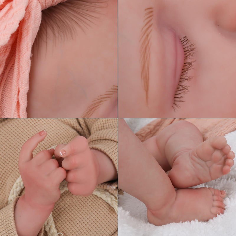 CHAREX Realistic Newborn Baby Dolls - 20 Inch Sleeping Soft Reborn Doll, Handcrafted Weighted Newborn Doll, Toys for Ages 3 and Up - Image 4