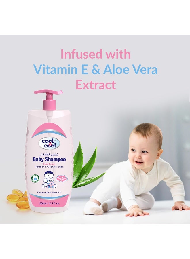 Cool & Cool Baby Shampoo 500Ml+250Ml Free - Tear Free,Alcohol Free,Paraben-Free,Dye Free,Chamomile & Vitamin-E With Extra Mild Formula - Image 3
