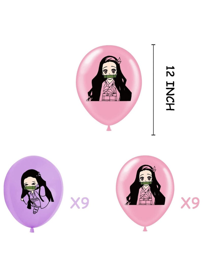 عام **تزيينات حفلة عيد ميلاد كوسبلاي الأنمي، مستلزمات الحفل، هدايا لطيفة تشمل لافتات "عيد ميلاد سعيد"، تزيينات الكيك، بطاقات الدعوة، تزيينات الكيك، وزخارف للفتيات.** - Image 5