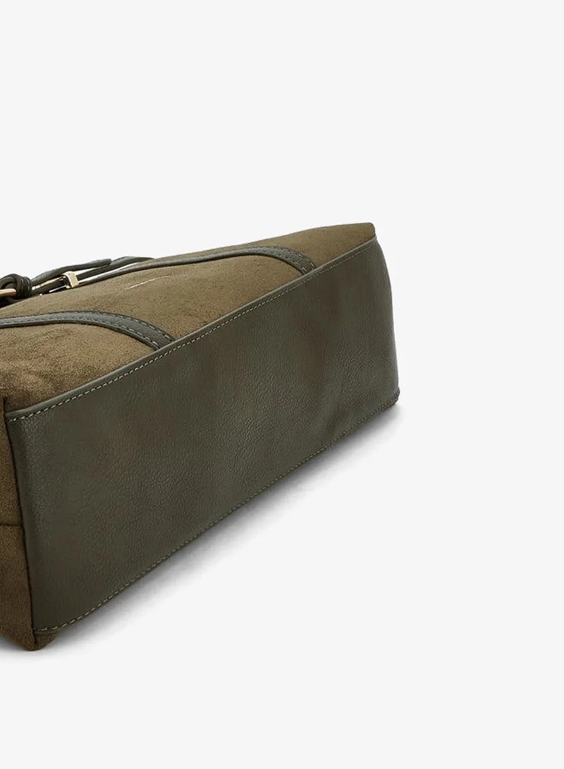 Flora Bella By Shoexpress OLIVE Textured Tote Bag With Zip Closure for Women | Best Price UAE