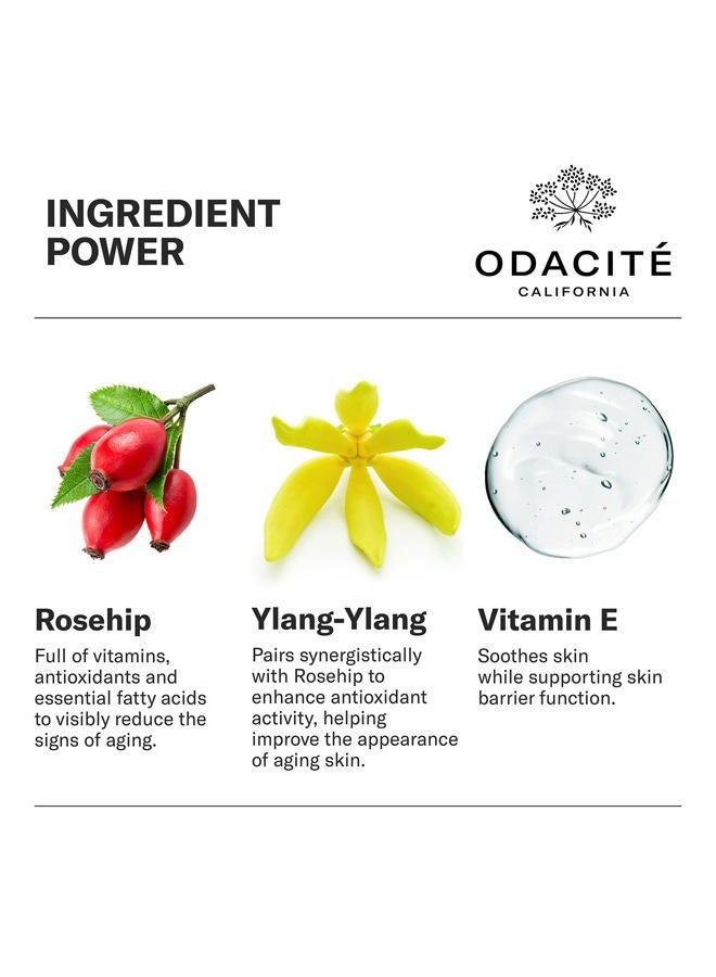 Odacite Odacité Anti Aging Serum Concentrate with Rosehip + Ylang-Ylang - Lightweight Facial Serum For Mature Skin, Fine Lines, Nourishes for Look of Plump, Youthful Skin - 0.17 Fl. Oz - Image 3