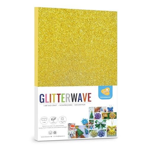 Lakeer A4 Glitter Foam Sheet Sparkles Golden Color, for Art & Craft, Decoration, Gift Wrapping, Scrapbooking, Craft Project, Etc. - Image 2