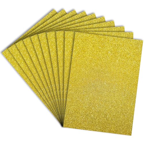Lakeer A4 Glitter Foam Sheet Sparkles Golden Color, for Art & Craft, Decoration, Gift Wrapping, Scrapbooking, Craft Project, Etc. - Image 1