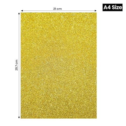 Lakeer A4 Glitter Foam Sheet Sparkles Golden Color, for Art & Craft, Decoration, Gift Wrapping, Scrapbooking, Craft Project, Etc. - Image 4