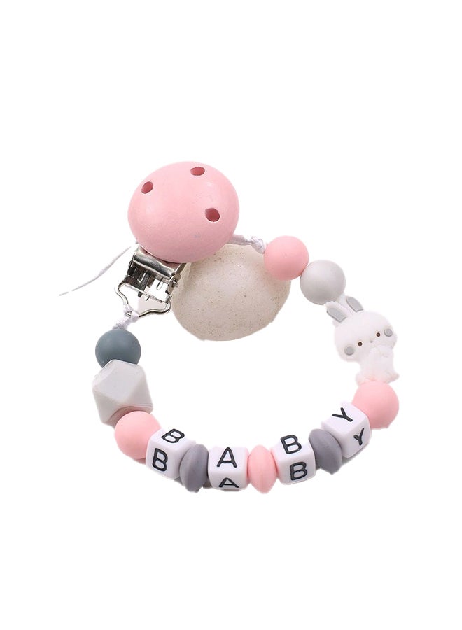 Cute Rabbit Chew Silicone Baby Pacifier Chain Clip Holder