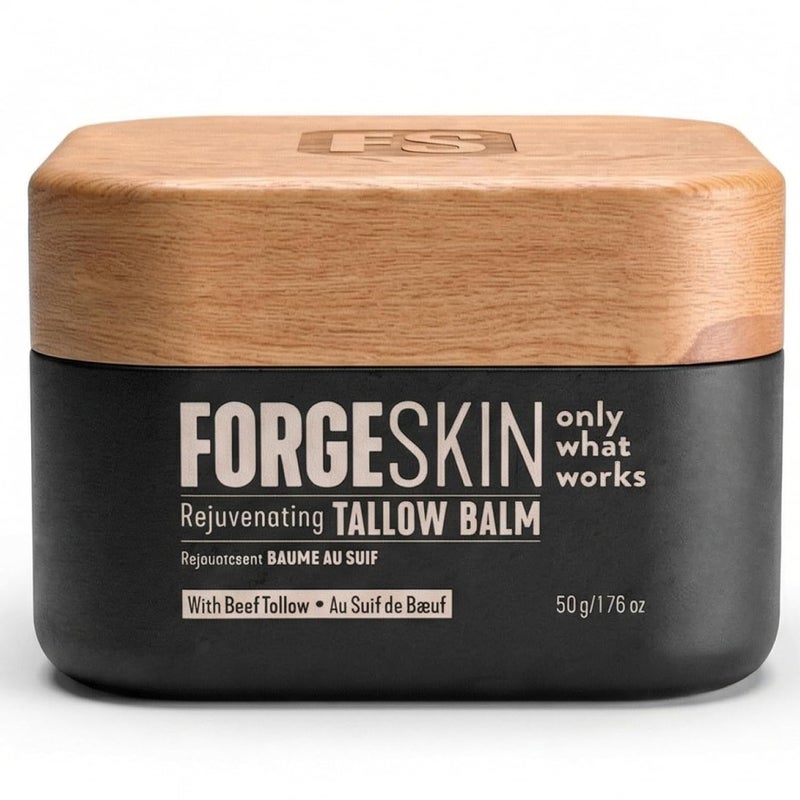 Forge Skin بلسم فورتج سكين® للدفاع عن التجاعيد من شحم البقر للرجال [مستحضر قائم على الشحم] مرطب لترطيب الوجه - كريم مضاد للشيخوخة - لوشن طبيعي للعناية بالبشرة مع زيوت أساسية (1.7 أونصة) - Image 1