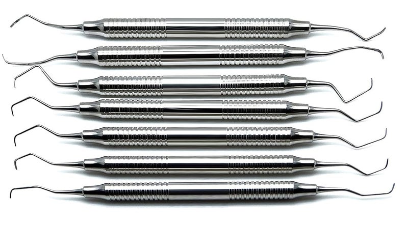 Premium Instruments Dental Gracey Curettes Periodontal 1/2-13/14 Hollow Handle Double Ended Instruments 7 Piece Set - Image 2