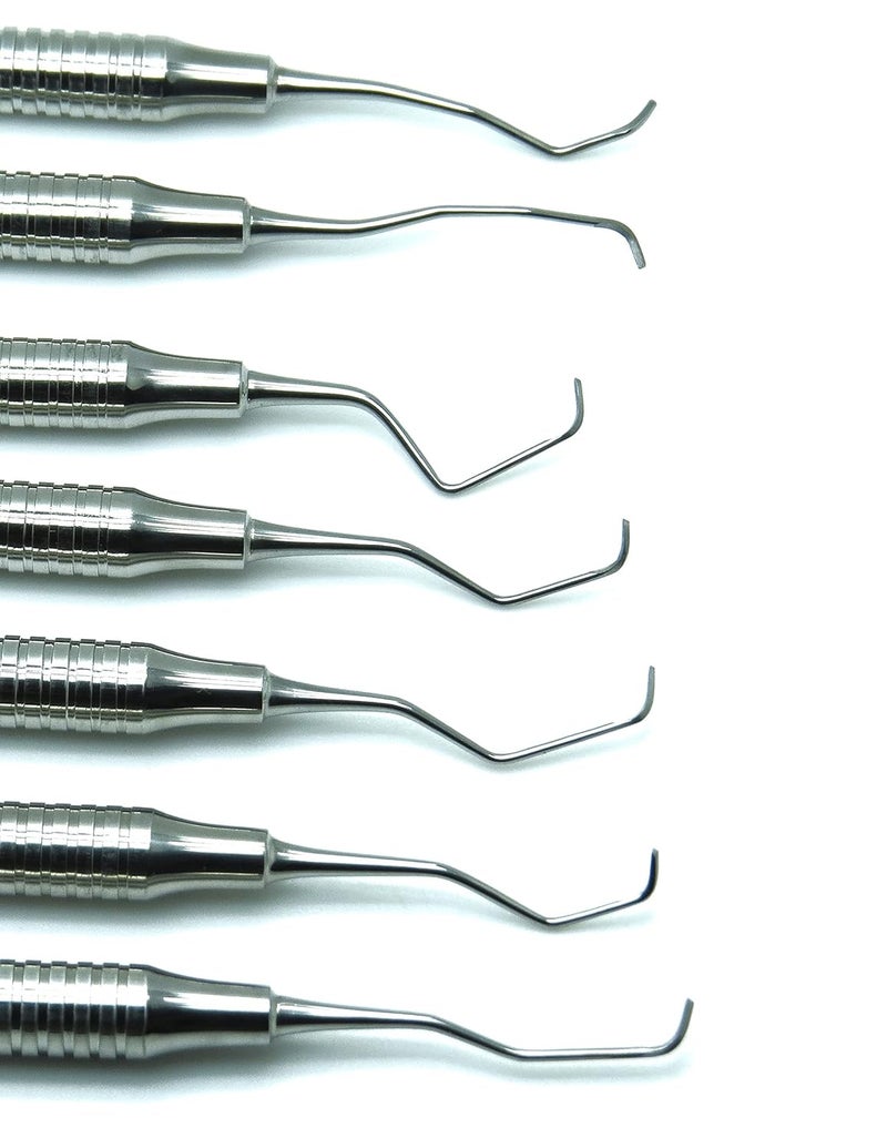Premium Instruments Dental Gracey Curettes Periodontal 1/2-13/14 Hollow Handle Double Ended Instruments 7 Piece Set - Image 4
