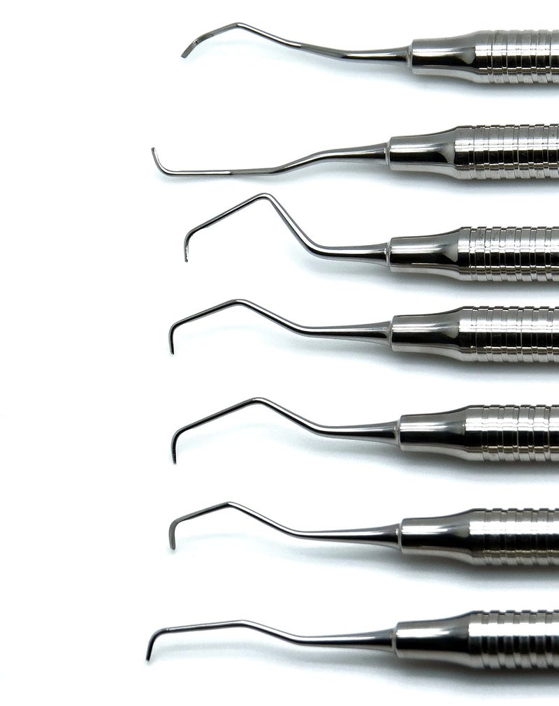 Premium Instruments Dental Gracey Curettes Periodontal 1/2-13/14 Hollow Handle Double Ended Instruments 7 Piece Set - Image 3
