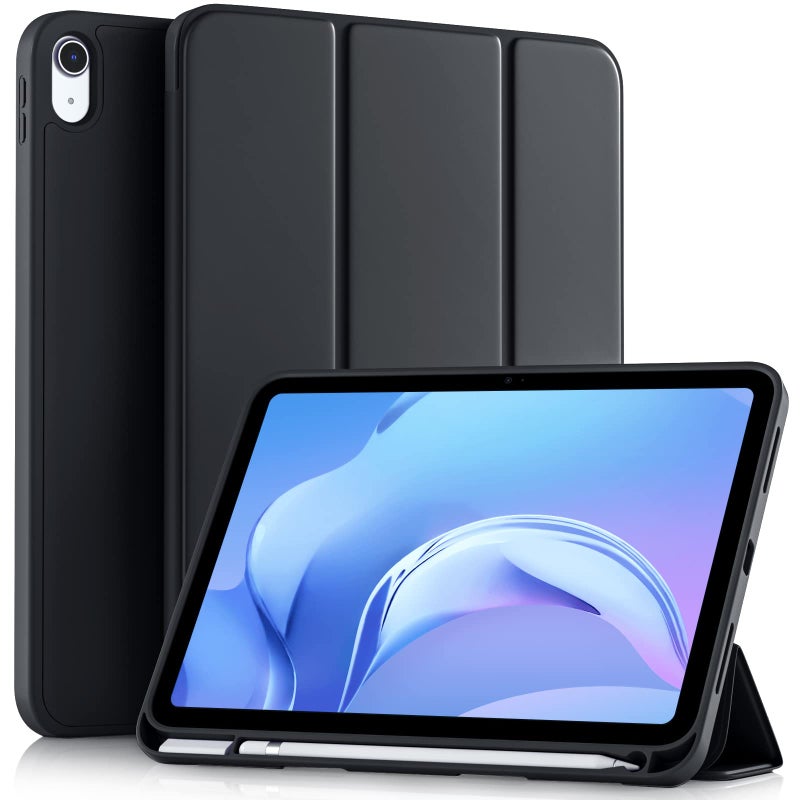 Akkerds Compatible with iPad (A16) 11th Generation Case 11 Inch 2025, for iPad 10th Generation Case 10.9 Inch 2022 with Pencil Holder, Slim Trifold Stand Protective Cover with Soft TPU Back, Black - Image 1