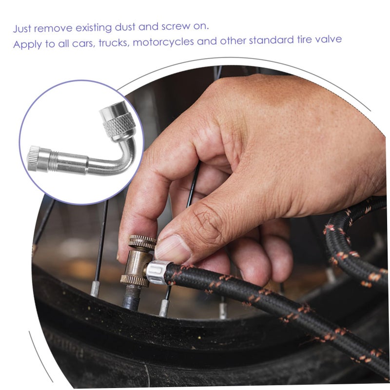 Silver Tire Valve Stem Extension Adapters 12pcs Easy to Install for Car Truck Motorcycle - Image 3