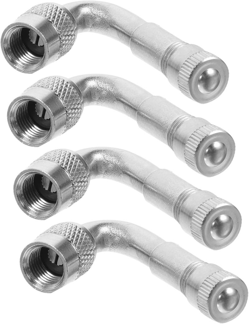 Silver Tire Valve Stem Extension Adapters 12pcs Easy to Install for Car Truck Motorcycle - Image 1