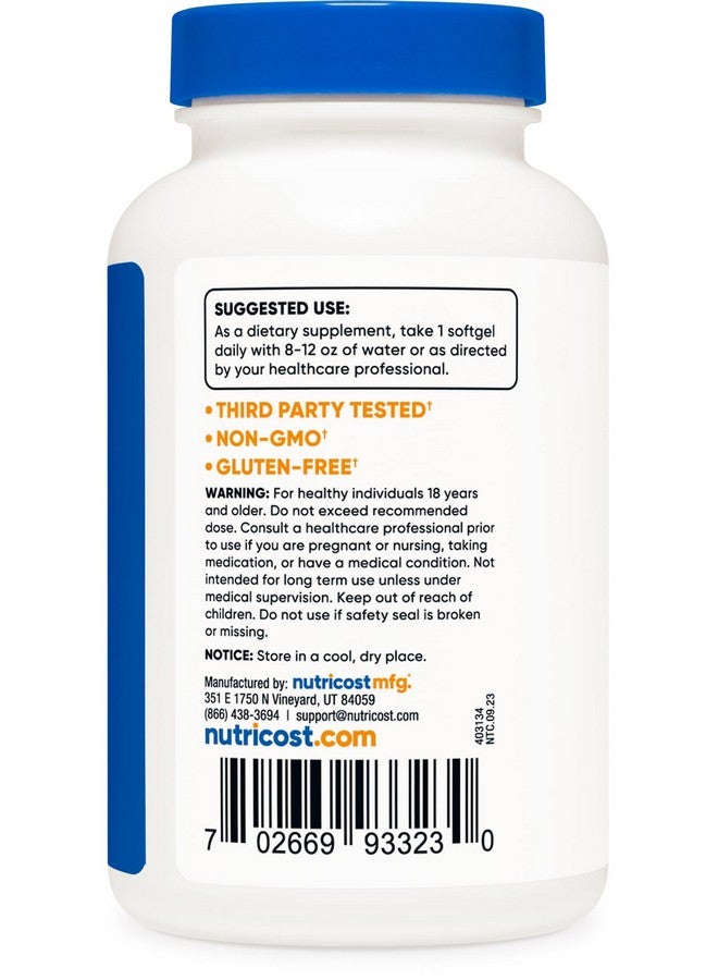 Nutricost Vitamin A 10,000 IU, 500 Softgels (2 Bottles) - Image 3