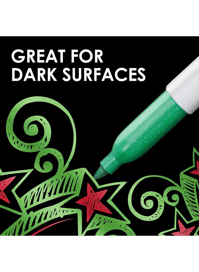 Sharpie Metallic Permanent Markers, Fine Point, Assorted Colors, 6-Count Permanent Marker (2029678) - 1 - Image 3