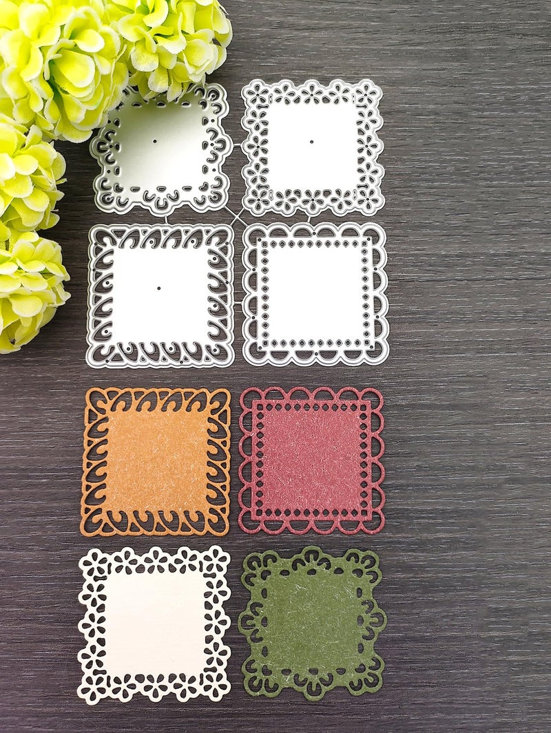 Square Lace Flower Border Cutting DiesMetal Die Cuts Stencils Embossing Paper Dies for DIY Scrapbooking Card