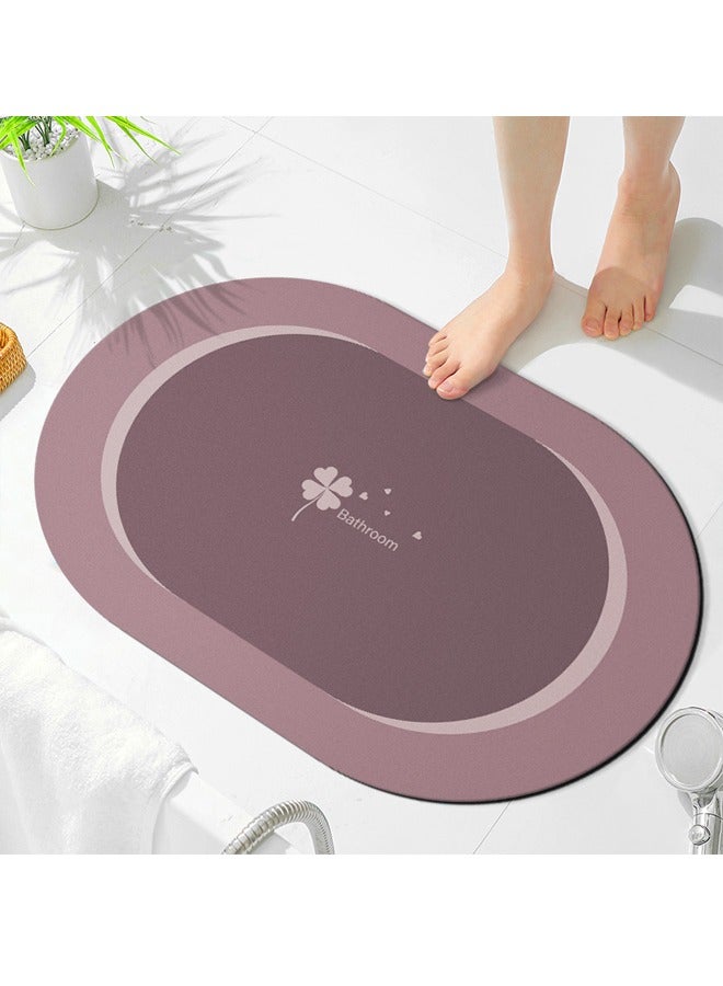 ZCM-HAPPY Super Absorbent Soft Floor Carpet Slip-Resistant Bathing Room Rug, Diatom Mud Microfiber Bath Mat, Strong Quick-Drying, Easy to Clean 50x80cm  - Image 1
