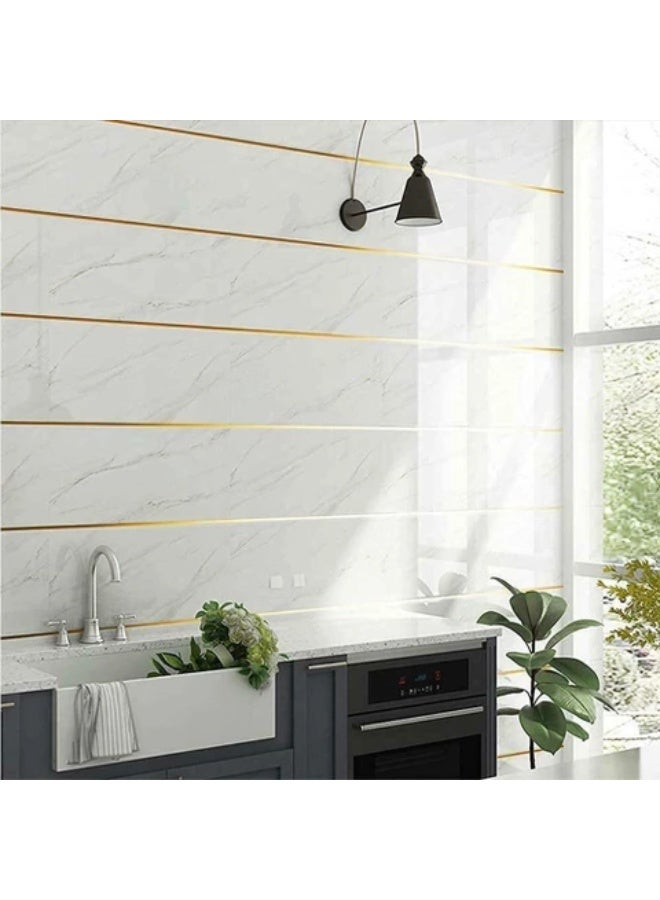 ٩٧١ تقاطع شريط ذهبي للجدار ذاتي اللصق مع لمسة نهائية لامعة تشبه المرآة من أجل تفاصيل DIY - Image 3