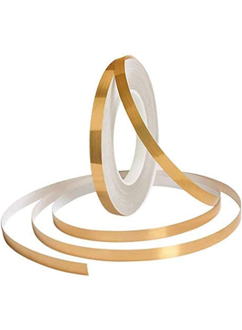 ٩٧١ تقاطع شريط ذهبي للجدار ذاتي اللصق مع لمسة نهائية لامعة تشبه المرآة من أجل تفاصيل DIY - Image 1