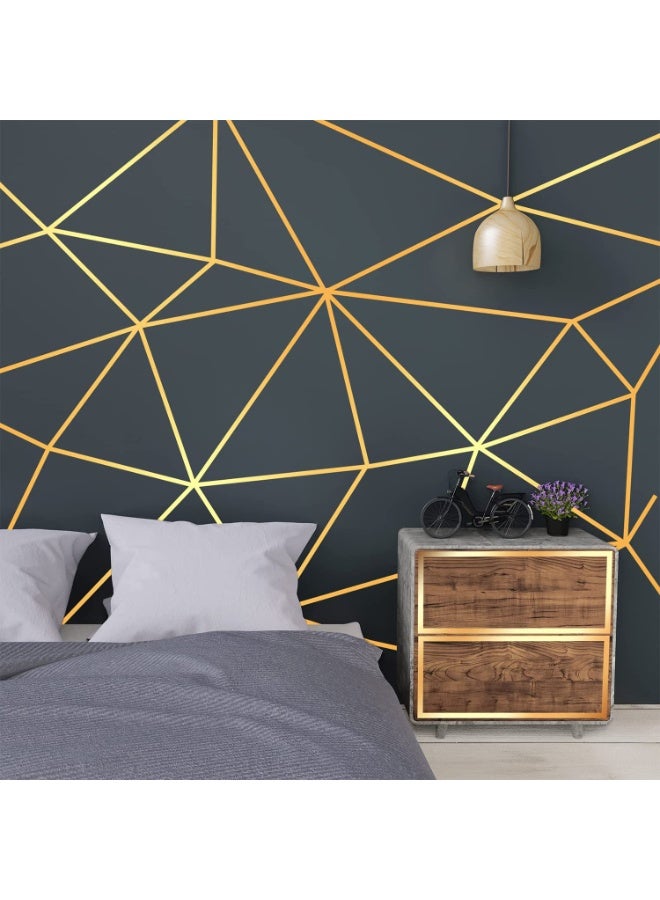 ٩٧١ تقاطع شريط ذهبي للجدار ذاتي اللصق مع لمسة نهائية لامعة تشبه المرآة من أجل تفاصيل DIY - Image 2