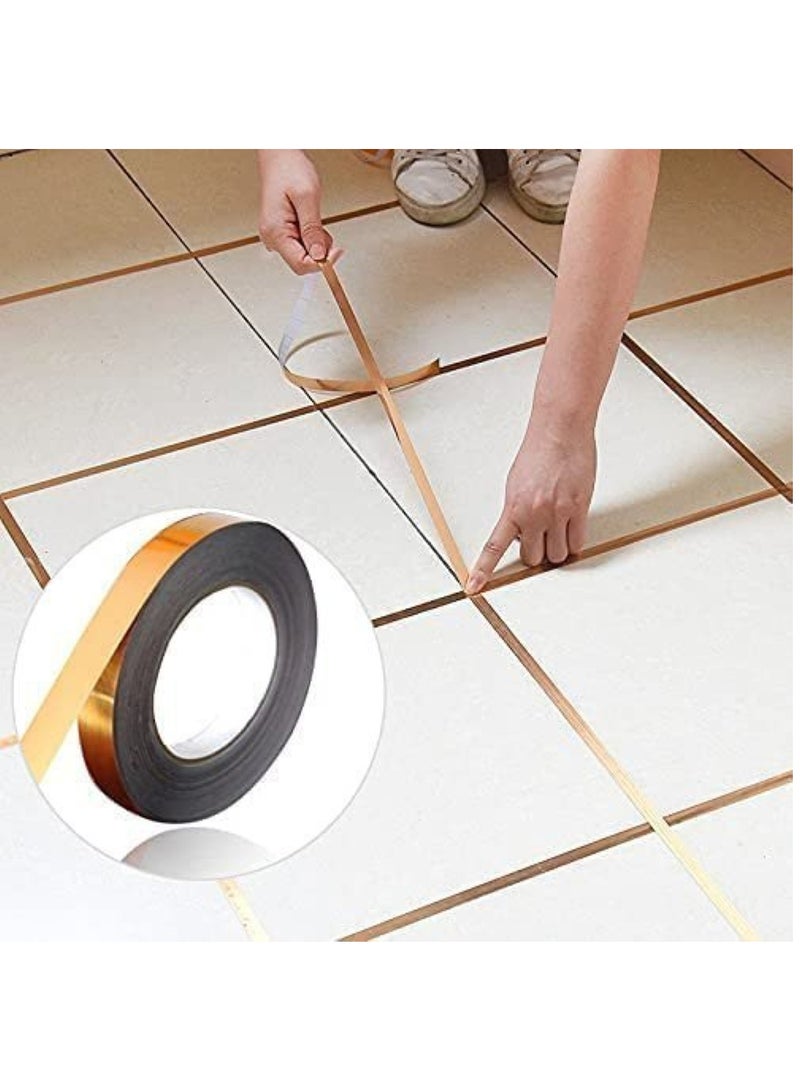 ٩٧١ تقاطع شريط ذهبي للجدار ذاتي اللصق مع لمسة نهائية لامعة تشبه المرآة من أجل تفاصيل DIY - Image 5