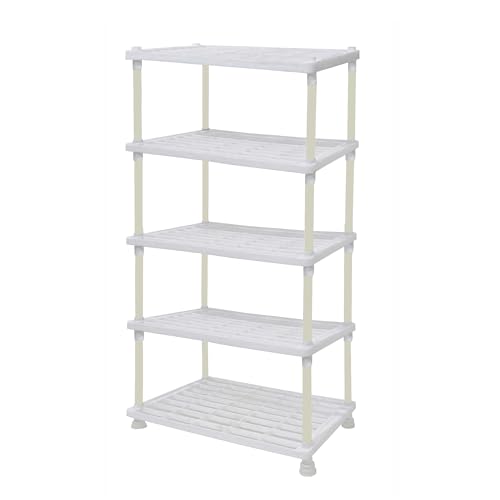Urban Choice 5 Tier Tray Shelf Organizer, Multi-Purpose Storage Rack for Kitchen, Pantry and Home, Durable & Space Saving Shelving Unit (White) - Image 1