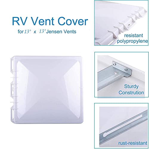 Swess RV Roof Vent Cover for Jensen Metal Roof Vents Suitable for 13" x 13" Motorhome Roof Vent Cover Camper Trailer - Image 4