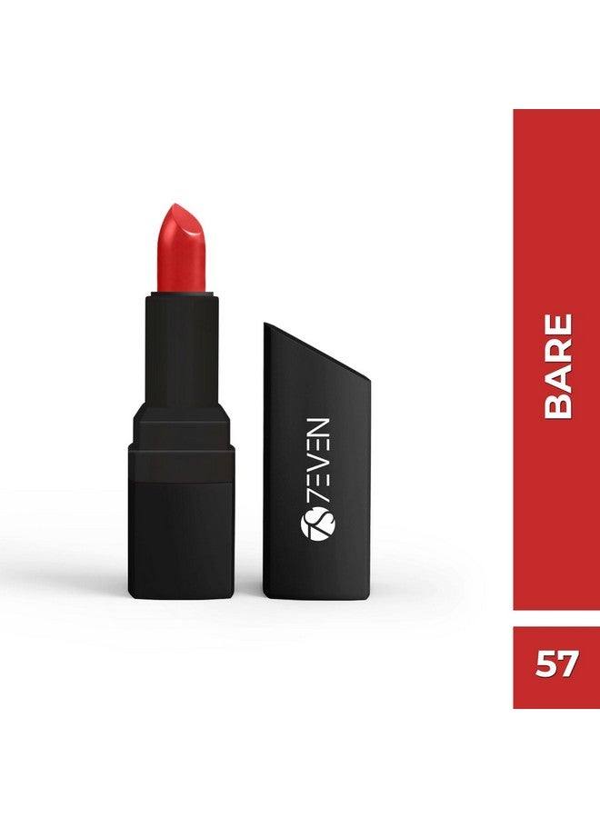 7EVEN Satin HD Creame Matte Lipstick � | Matte Finish | Rich Pigment | Lightweight | Longlasting | Hydrates and Nourishes Lips | Matte Lipstick | Color Rich Formula | Enriched with Vitamin -E | 12+ Hours |Shade- 57 Bare (Red 4.5g) - Image 2