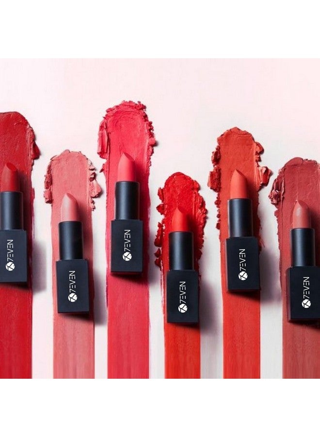 7EVEN Satin HD Creame Matte Lipstick � | Matte Finish | Rich Pigment | Lightweight | Longlasting | Hydrates and Nourishes Lips | Matte Lipstick | Color Rich Formula | Enriched with Vitamin -E | 12+ Hours |Shade- 57 Bare (Red 4.5g) - Image 4