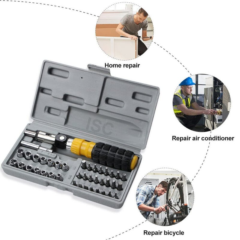 ISC ISC Left Right 10mm Stylish 450W Powerful Electric Drill Machine With Dill Bit & Socket Set Pistol Grip Drill (10 mm Chuck Size) - Image 3