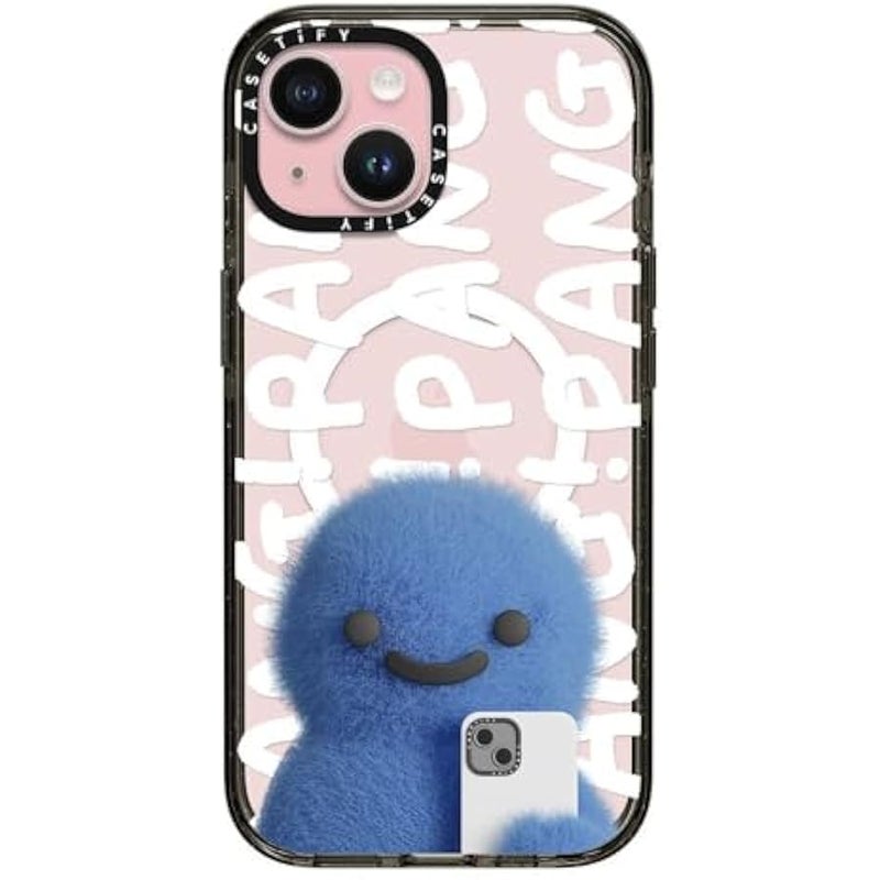 Casetify Impact Case for iPhone 15 【8.2ft 4X Military Grade Drop Protection/Compatible with Magsafe】 - Pang Dinosaurs and Phones - Clear Black - Image 1