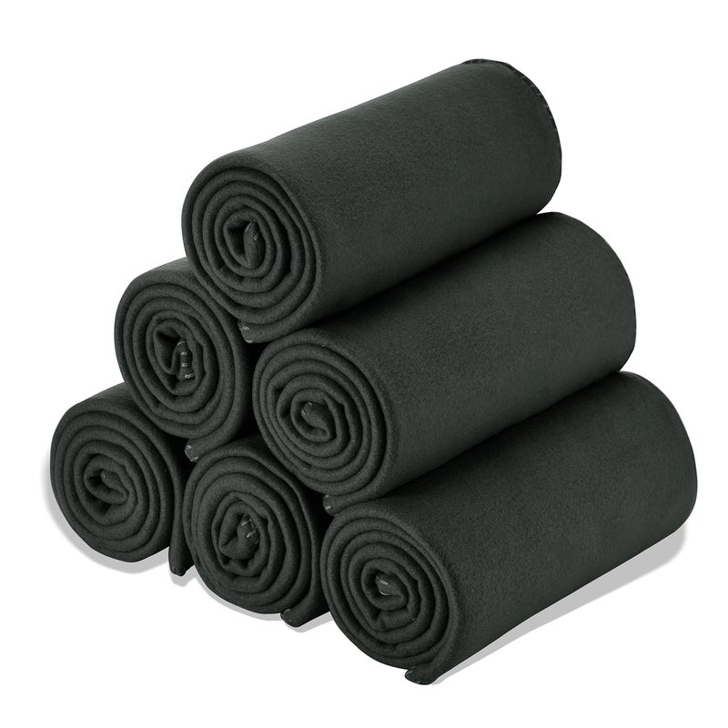 Special SG Glory Special SG Glory Fleece Throw Blankets Bulk Fleece Blankets Solid Wholesale Lightweight Warm Soft for Pet Bed Sofa Couch Office Wedding Gifts Travel Seasons Black Pack of 650x60 Inches 