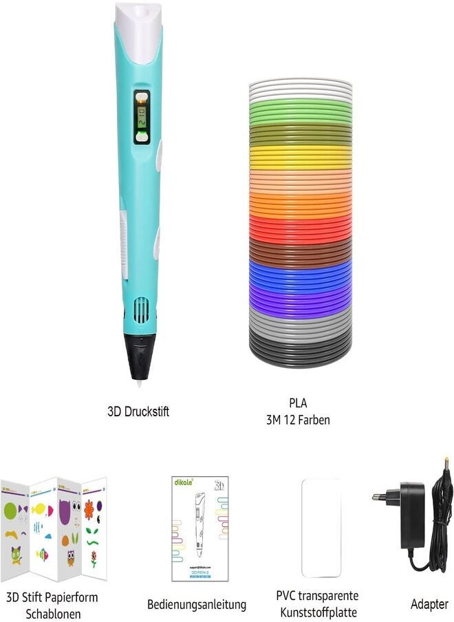 ELTRAZONE Kids-Friendly Magic 3D Printing Pen – Safe Low-Temperature 3D Drawing Tool for Children with Ergonomic Design, LED Display & PLA Filament – Creative Art Toy for STEM Learning & Fun Drawing** - Image 5