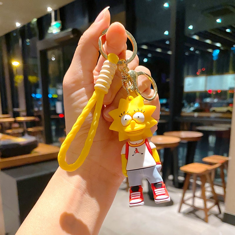 New Celebrity Family Simpson Keychain Pendant Cartoon Creative Bag Doll Car Hanging Keychain Wholesale B270-3 Lisa 