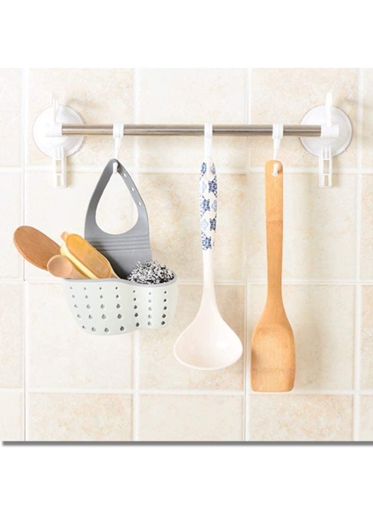 موندا رف حوض المطبخ، سلة تخزين الحوض، حامل رف تصريف إسفنج الصابون للإسفنج والصابون وفرش التنظيف وملحقات الحوض - Image 5