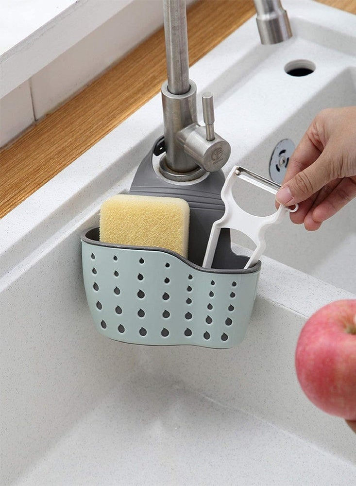 موندا رف حوض المطبخ، سلة تخزين الحوض، حامل رف تصريف إسفنج الصابون للإسفنج والصابون وفرش التنظيف وملحقات الحوض - Image 3