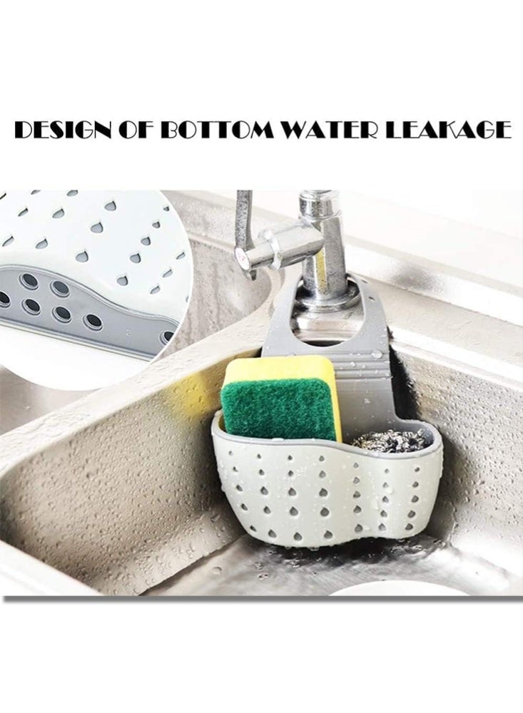 موندا رف حوض المطبخ، سلة تخزين الحوض، حامل رف تصريف إسفنج الصابون للإسفنج والصابون وفرش التنظيف وملحقات الحوض - Image 4