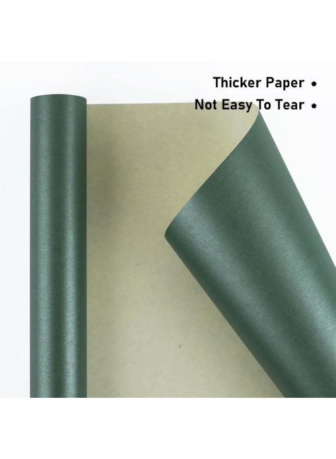 Christmas Wrapping Paper,Dark Green Matte Wrapping Paper,Solid Color Pearly-Lustre Paper,Gift Wrapping Paper,Perfect for Christmas,Valentine's Day,Birthday,Baby Shower (17 Inches X 32.8 Feet) - Image 2